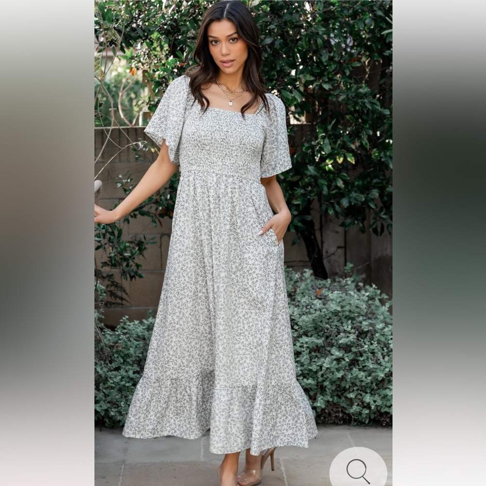 NWT Baltic Born Cassie Smocked Midi Dress